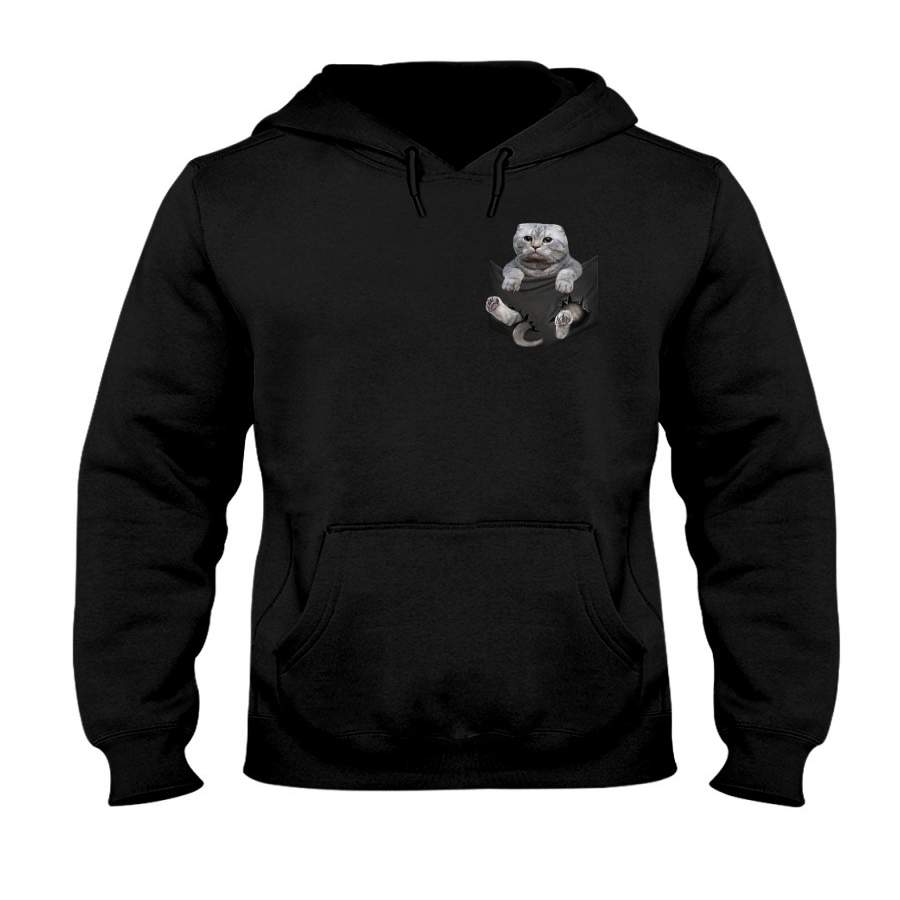 Cat Scottish Fold In Pocket For Cat Lovers Custom Design Hoodie