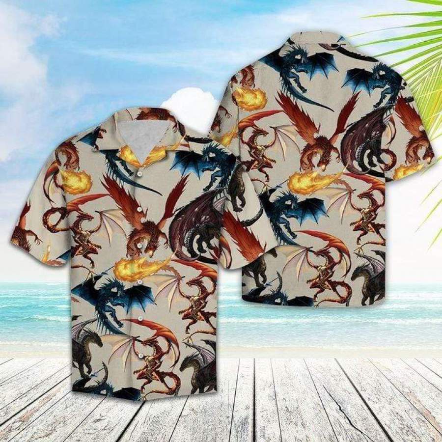 Amazing Vintage Dragons Hawaiian Shirts