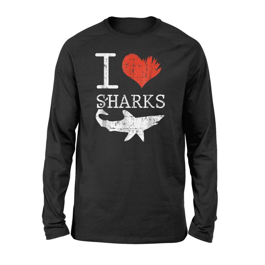 Cool I Love Sharks Oceanographer Long Sleeve T-Shirt