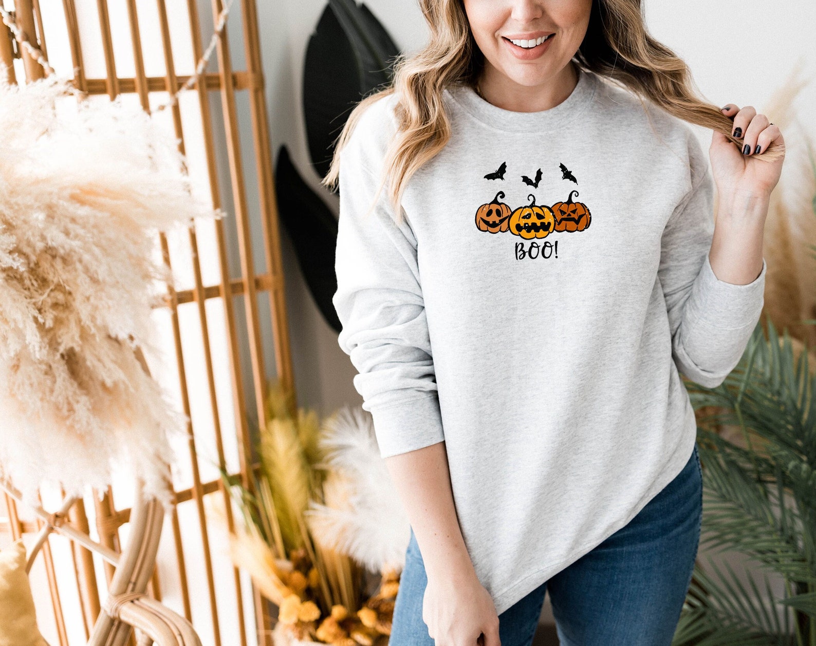 Halloween Sweatshirt Vintage 2D Crewneck Sweatshirt All Over Print Sweatshirt For Women Sweatshirt For Men