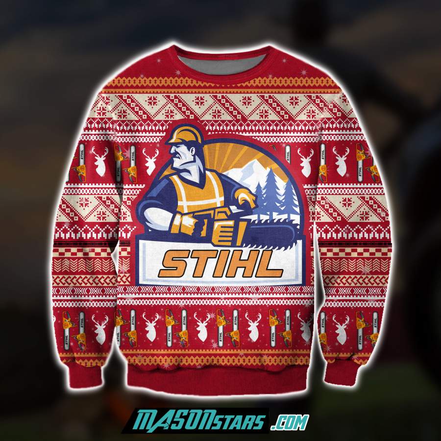 3D ALL OVER PRINT STIHL CHAINSAWS UGLY CHRISTMAS SWEATER 203