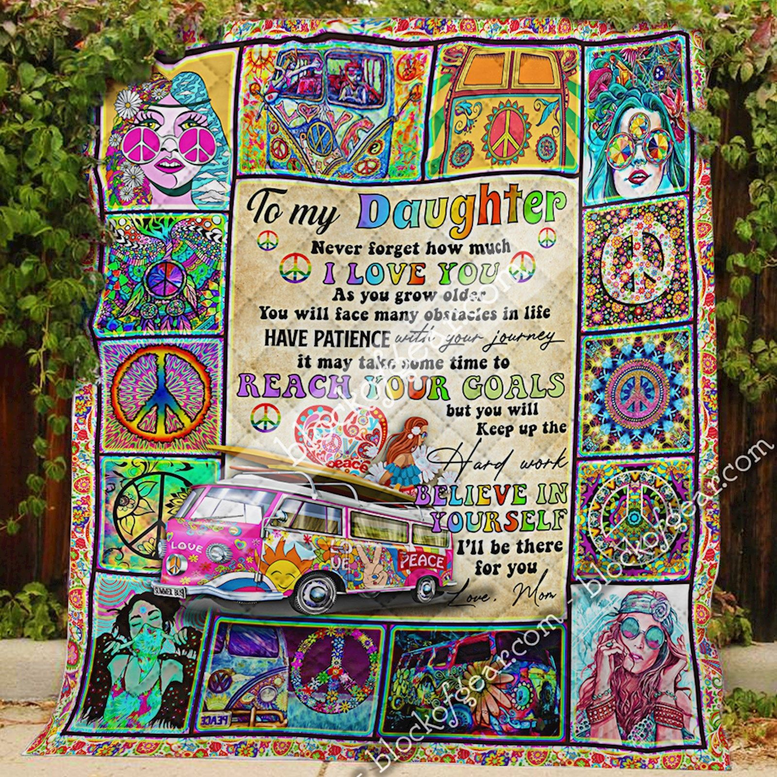 To Hippie Daughter From Mom Quilt SHB34