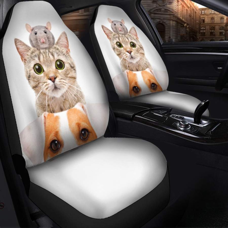 Cat Dog Mice Funny Car Seat Covers