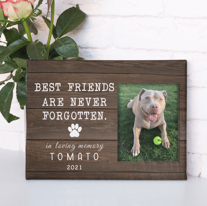 Personalized Upload Photo Dog Best Friends Are Never Forgotten Memorial Landscape Poster & Canvas Gift For Dog Lovers Decor Home Decor Wall Art Visual Art