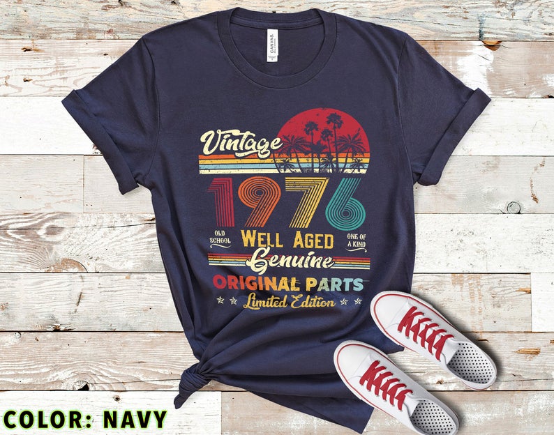 Vintage 1976 Original Parts T Shirt, 45th Birthday Gifts Shirt, 1976 Birthday Shirts, 1976 tshirt, 45th Birthday Gifts For Him – Her