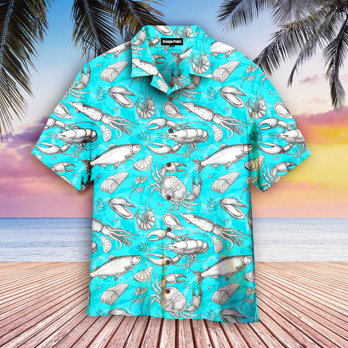 Blue Summer Seafood Tasty Aloha Hawaii Shirts For Men Women Ha80223