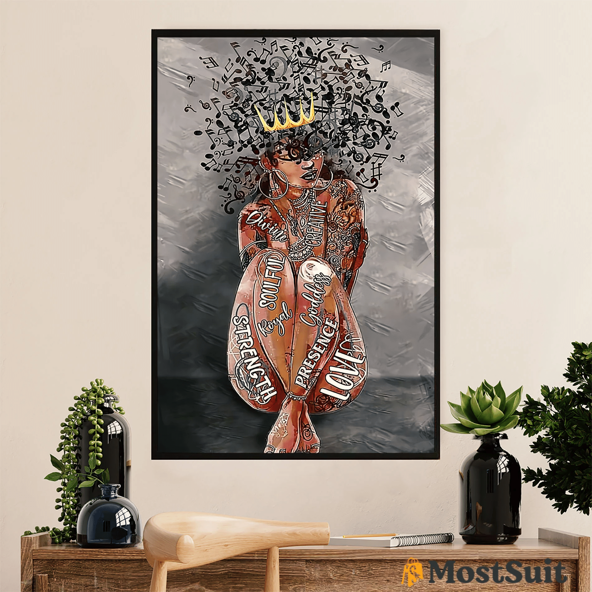 Soulful Love Girl Poster Canvas African American Afro – Gift For Black Girl Juneteenth Day Evg81973