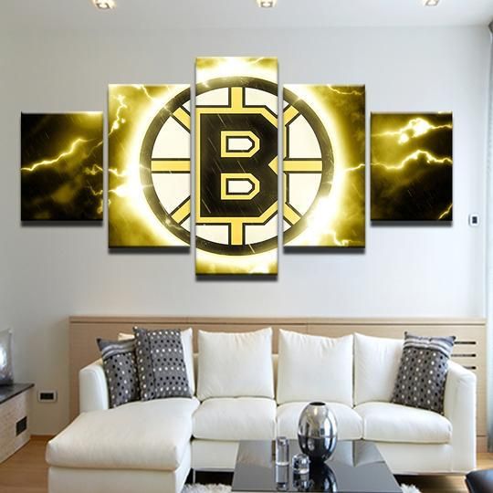 Boston Bruins 5 Sport 5 Panel Canvas Art Wall Decor