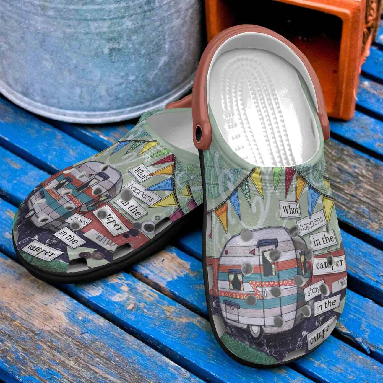 Camping Personalized Clog, Custom Name, Text, Color, Number Fashion Style For Women, Men, Kid, Print 3D Camping V4