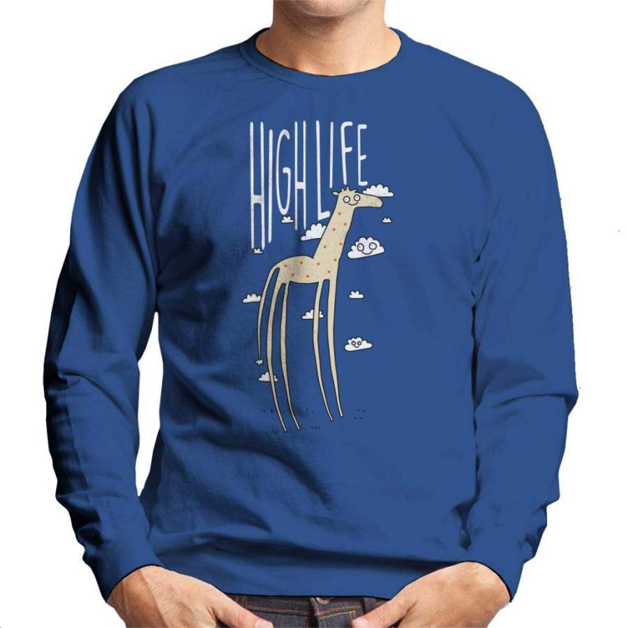 Giraffe Living The High Life Men’s Sweatshirt