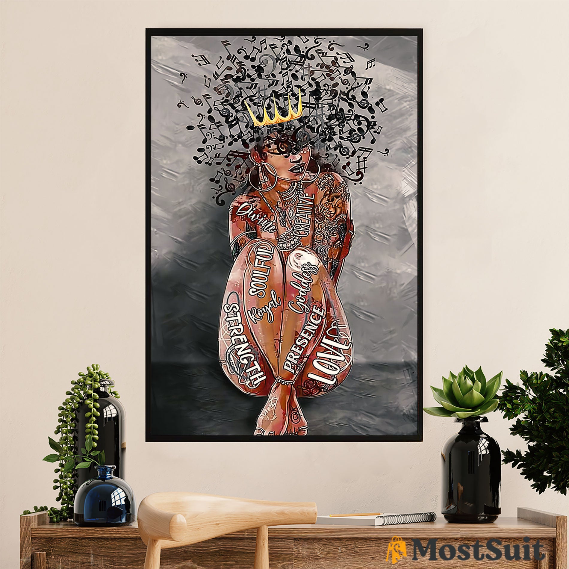 African American Afro Poster | Gift For Black Girl | Juneteenth Day Room Wall Art – Soulful Love Girl