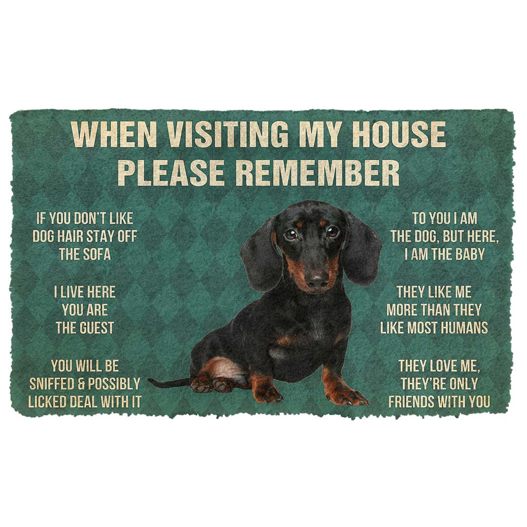 Gearhumans  Gearhuman 3D Please Remember Dachshunds Puppy Dogs House Rules Custom Doormat