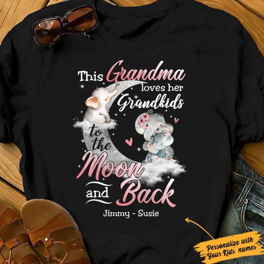 Personalized Grandma Elephant T Shirt JN152 95O34