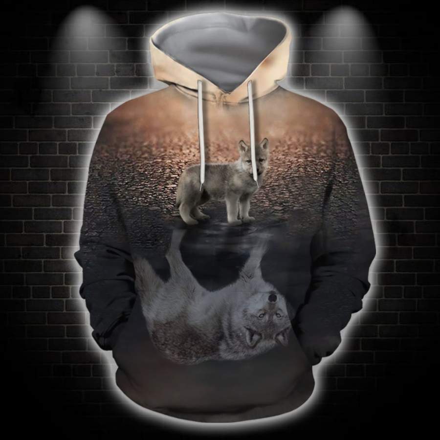 3D All Over Print Cute Wolf  Hoodie