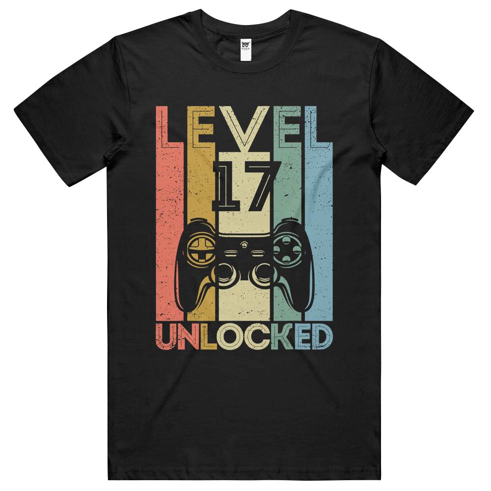 Level 17 Unlocked Funny Video Gamer 17Th Birthday Gift T Shirts