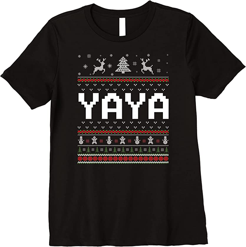 Womens Yaya Ugly Holiday Party Matching Ugly Christmas Sweater Premium T-Shirt