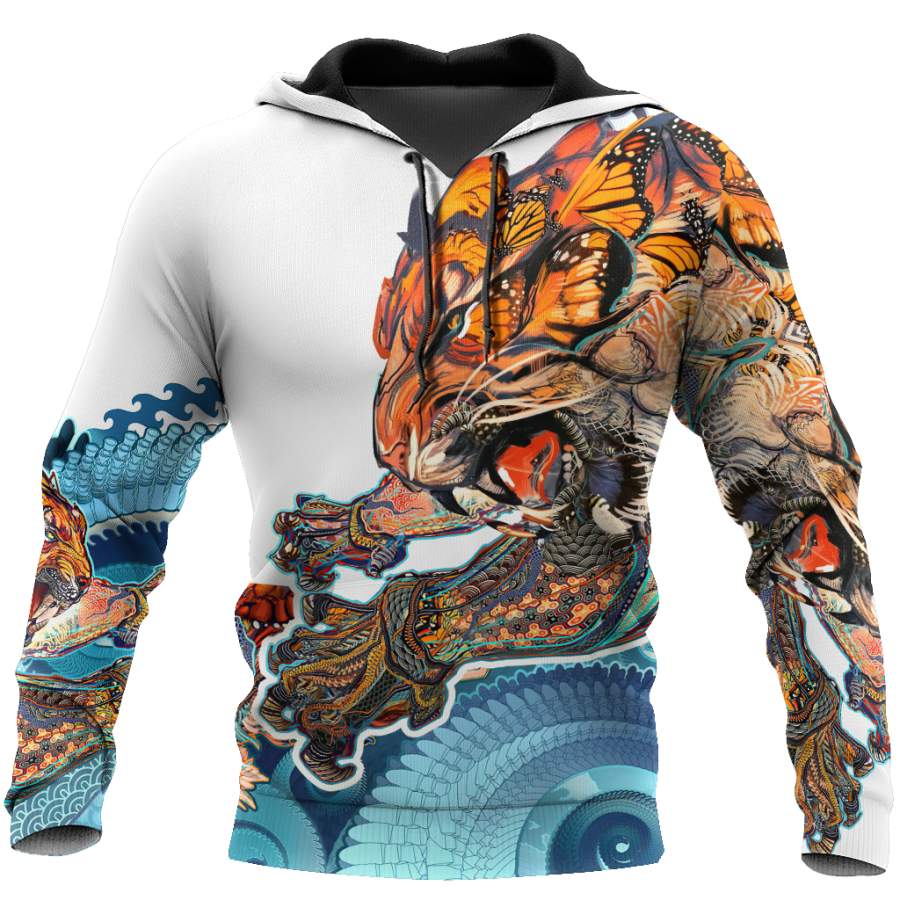 3D Tattoo Tiger Mythology Over Printed Shirt for Men and Women TP