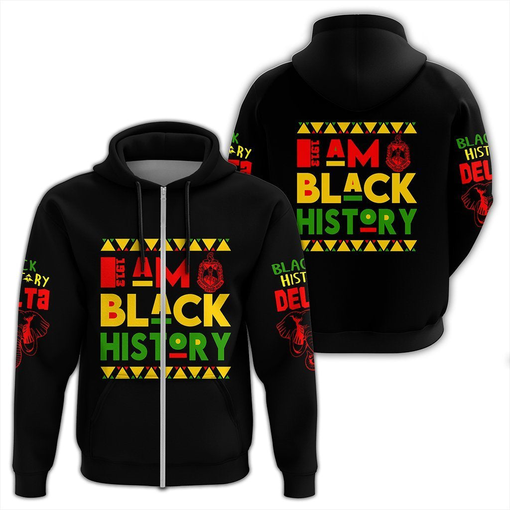 Greek Life Hoodie – Black History Delta Sigma Theta Zip Hoodie