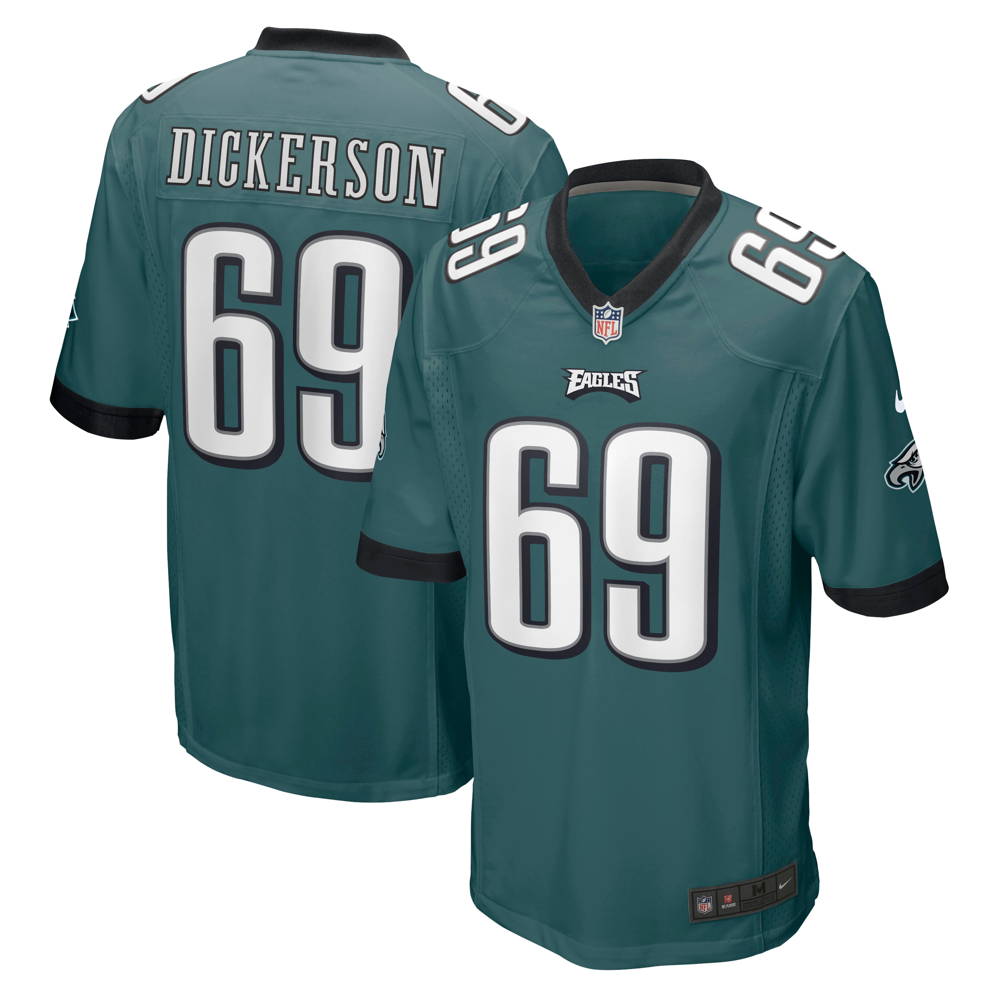 Men’s Philadelphia Eagles Landon Dickerson Midnight Green Game Player Jersey