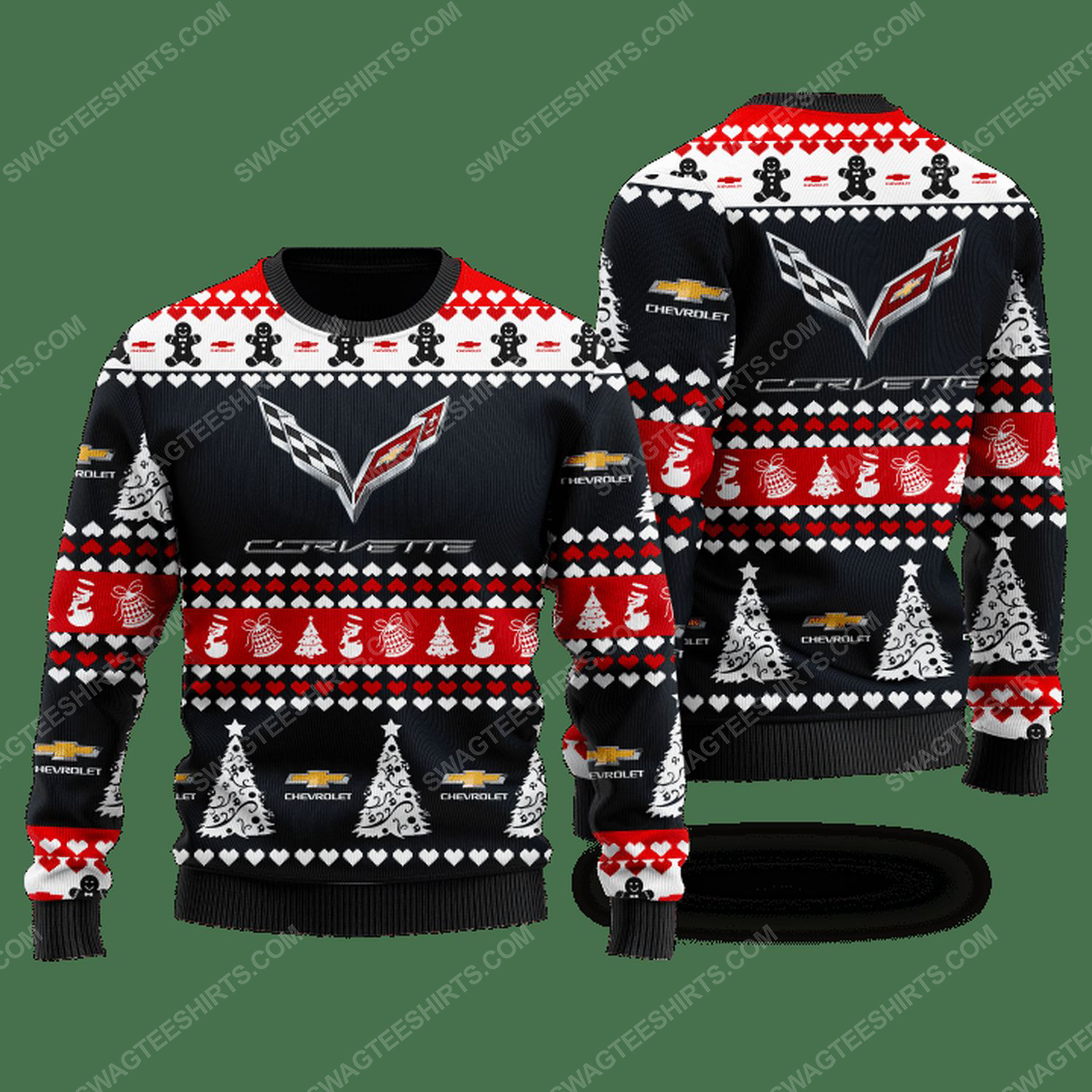 [Special Edition] Chevrolet Corvette Racing Car Ugly Christmas Sweater – Maria