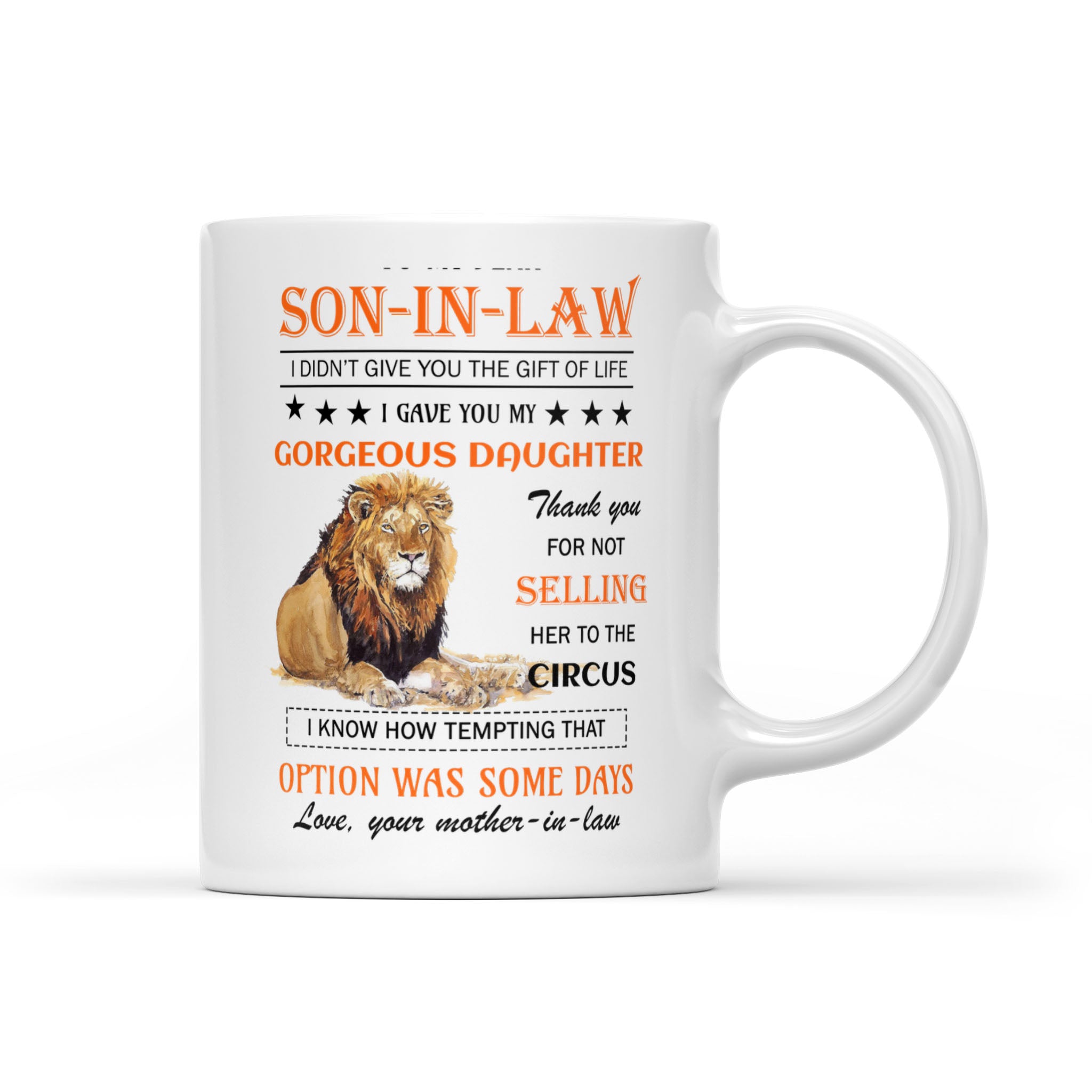 To My Dear Son In Law I Didn’t Give You Lion – White Mug