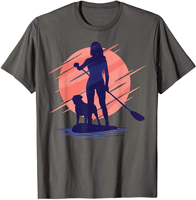 SUP Stand up Paddling with dog Animal Gift T-Shirt