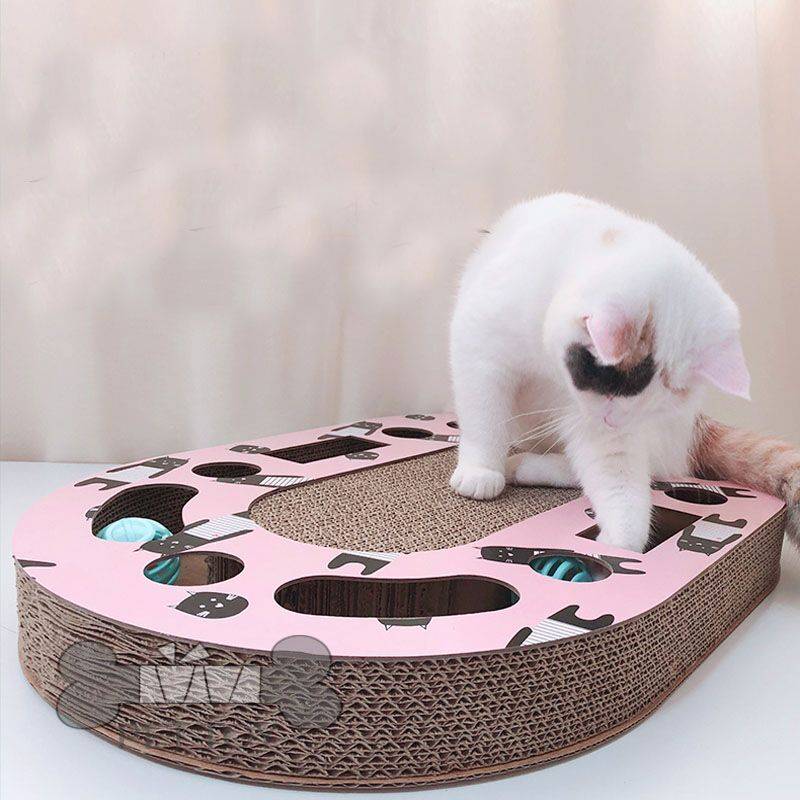 Deluxe Cat Toys Cat Scratch Board Pad Scratching Kitten Corrugated Paper Pad Cats Nail Scraper Mat Mattress Gift Organic Catnip