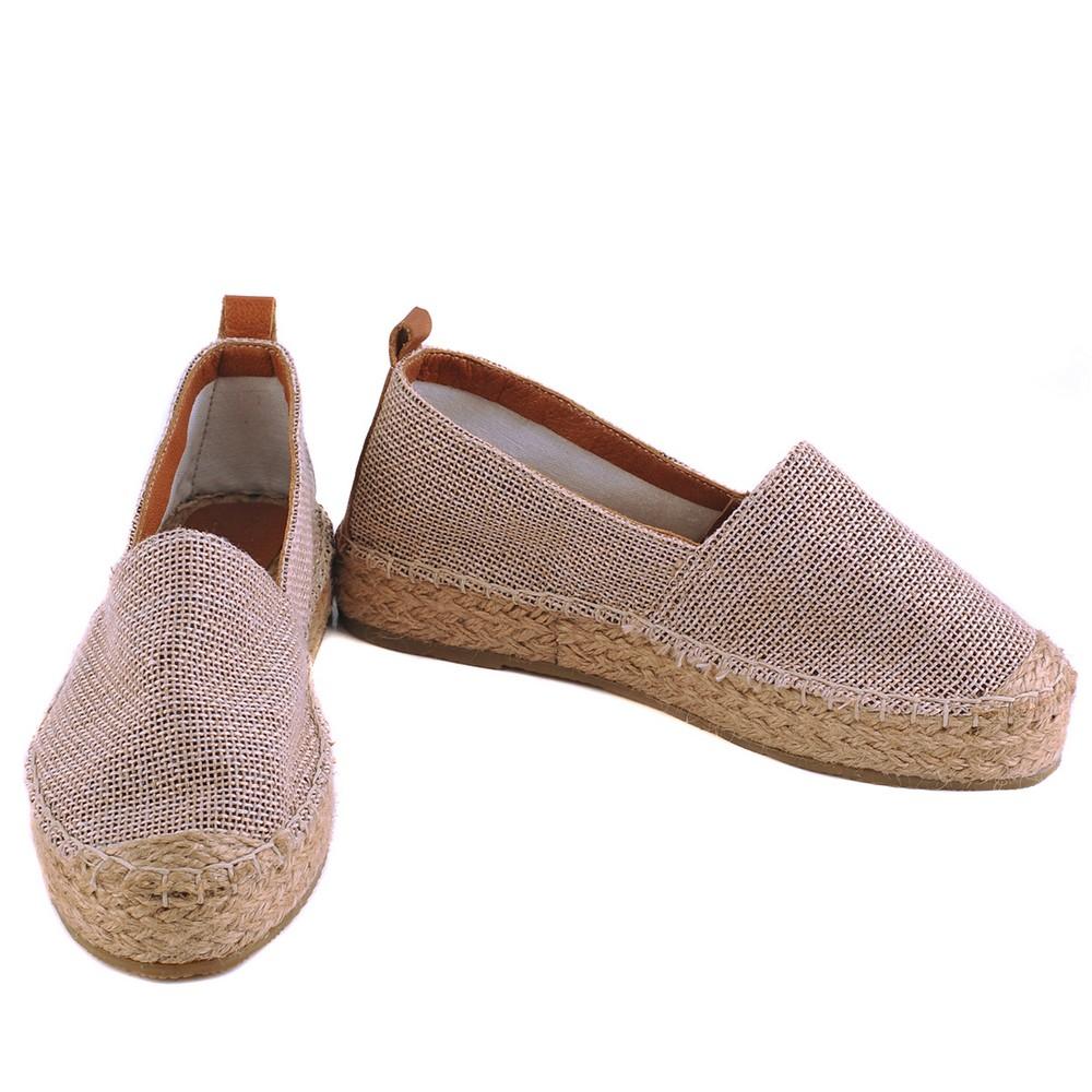 Beige Linen Espadrille Shoes San902