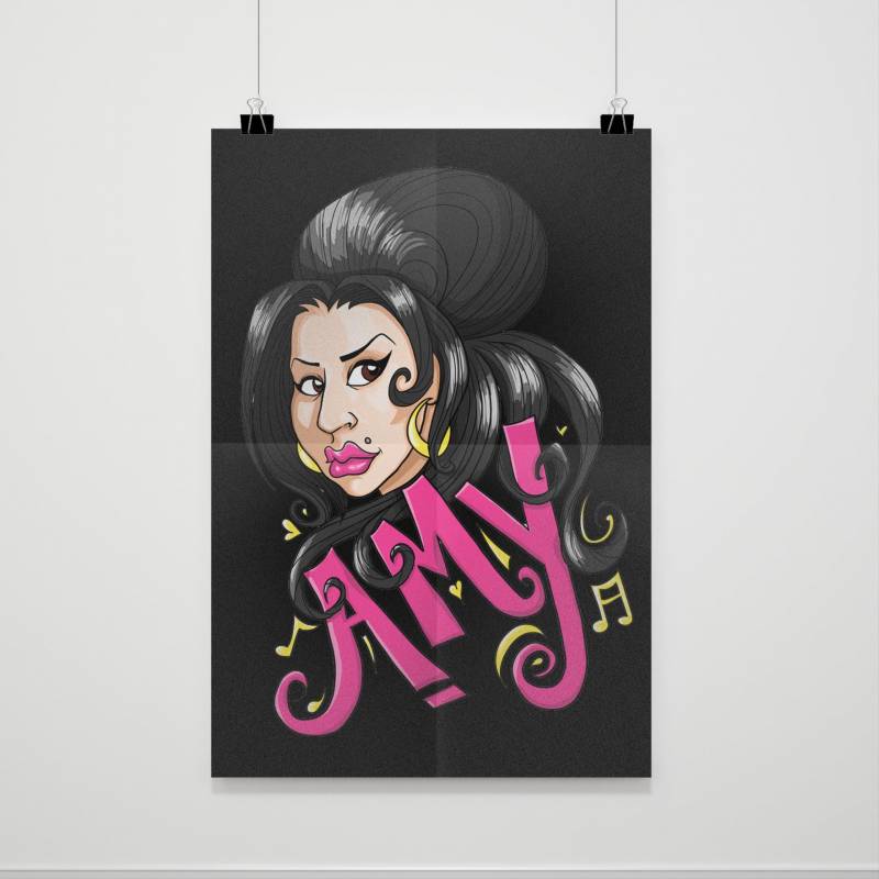 Amy Winehouse Singer Cartoon Poster - Poster Art Home