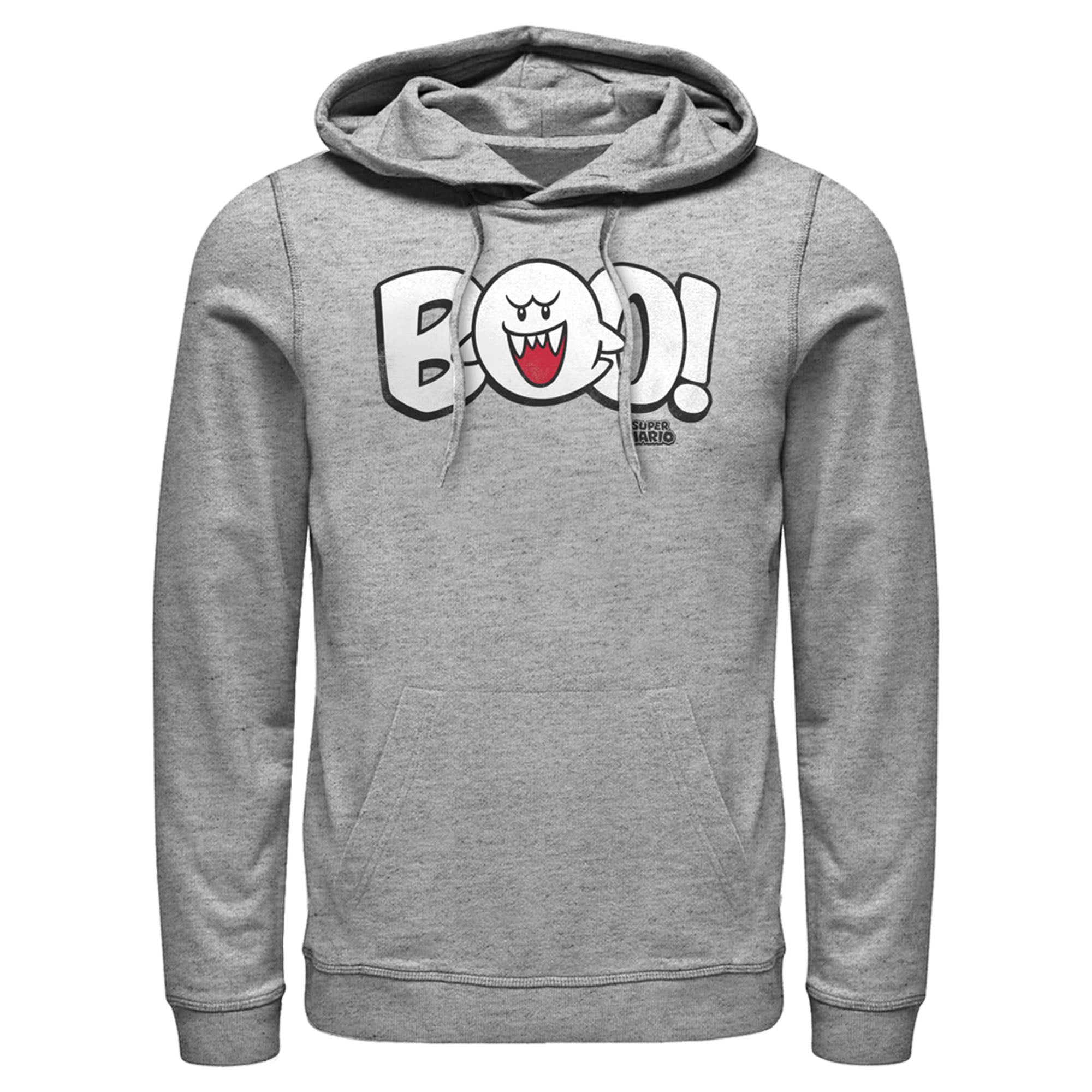 Men’S Nintendo Mario Boo! Bubble Text Pull Over Hoodie