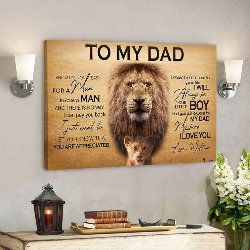 To My Dad – Lion Dad – I Can Pay You Back – Father’S Day Canvas Prints – Best Gift For Fathers Day – Ciaocustom