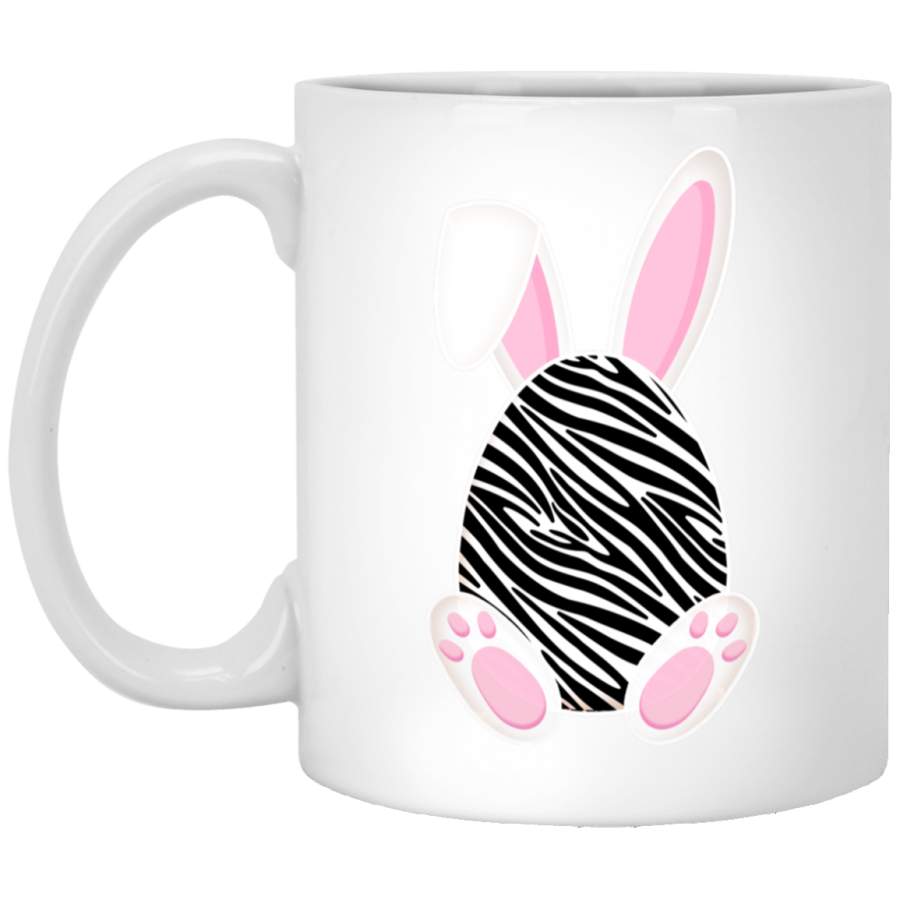 Bunny Easter egg Zebra print gift Rabbit Ear Easter Day 11oz 15oz White Mug Happy Easter Day Funny Colors Eggs Bunny Ears Peeps Cute