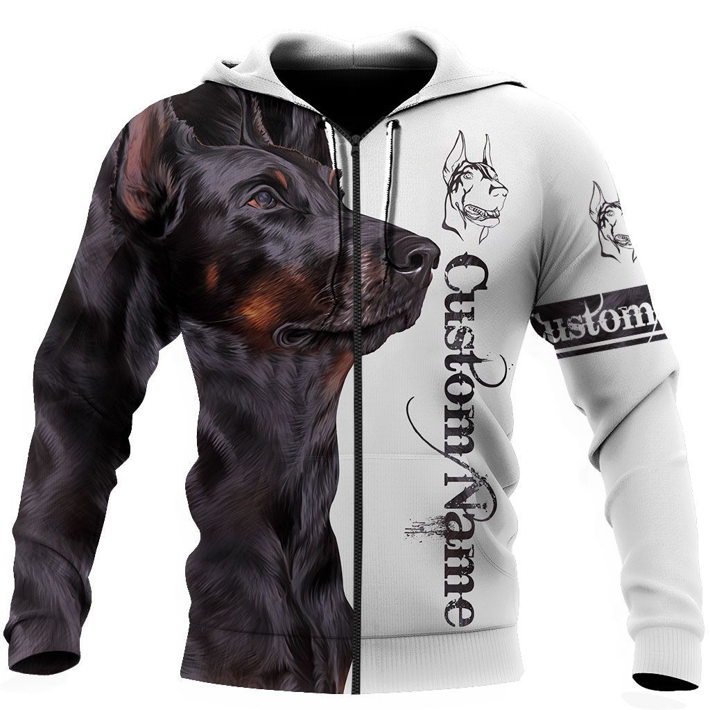 DOBERMAN 3D CUSTOM NAME HOODIE PHT012009A22LM