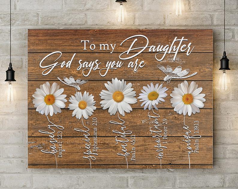 To My Daughter Daisy Wall Art Canvas – Jesus Christian Canvas Wall Art