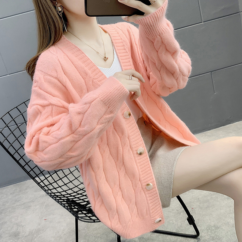 Women’s Knitted Cardigan Sweater Loose Fashion New Autumn And Winter Western Style Casual Jacket Coat Women alx