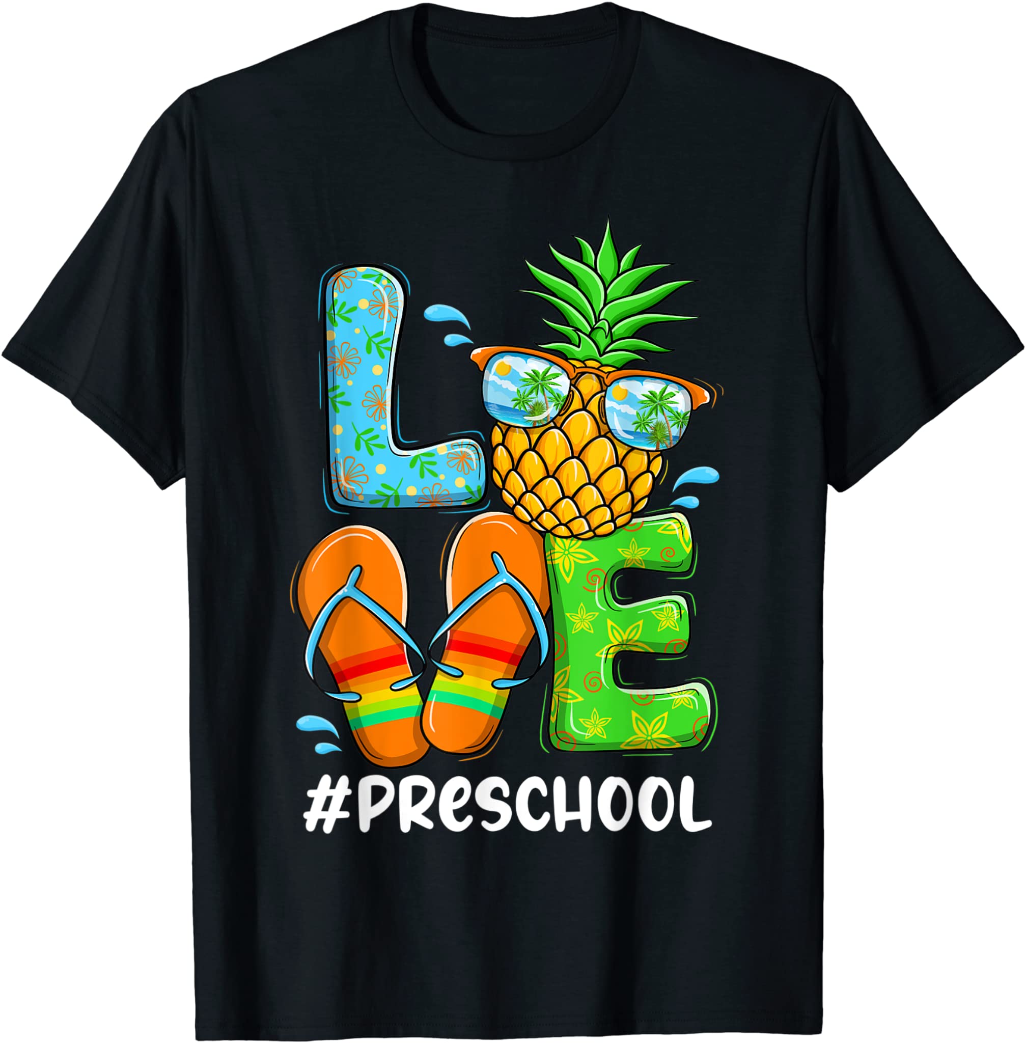 Love Preschool Teacher Life Chritsmas In July Summer T-Shirt