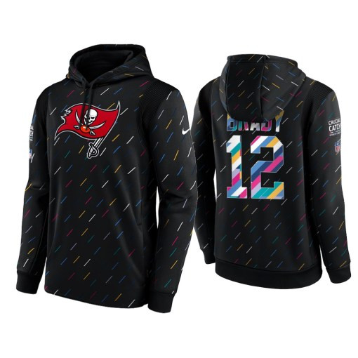 Men’S Tampa Bay Buccaneers Tom Brady 2021 Crucial Catch Charcoal Therma Pullover Hoodie Tampa Bay Buccaneers #12 Tom Brady Charcoal Hoodie