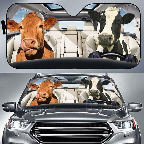 Z Cattle Couple 3D All Over Printed Car Sunshade