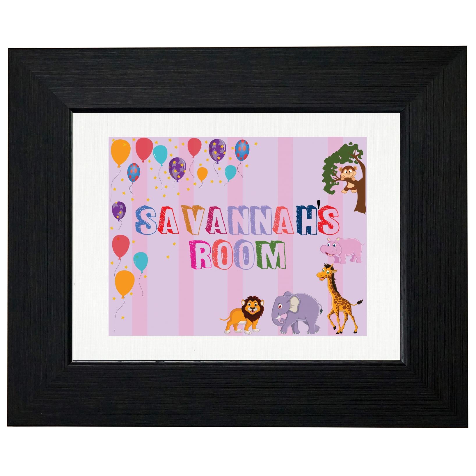 Savannah’s Room – Boy Birthday Gift – Balloons & Animals T-Shirt, Framed Print, Pillow, Golf Towel