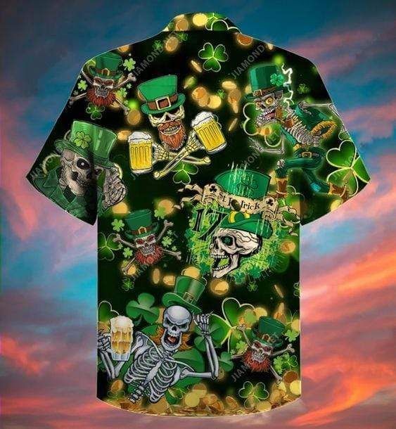 Buy Hawaii Aloha Shirts St Patricks Day Skull Ha57880