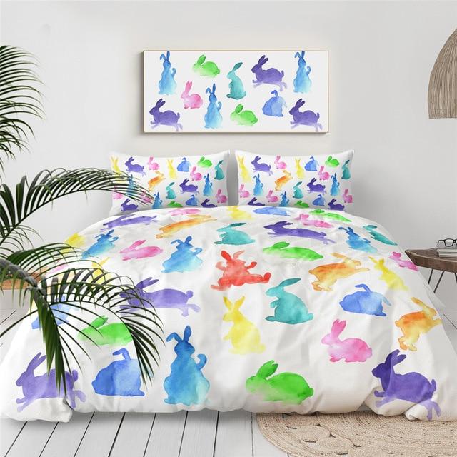 Rabbit 3 Pieces Quilted Comforter Set For Kids