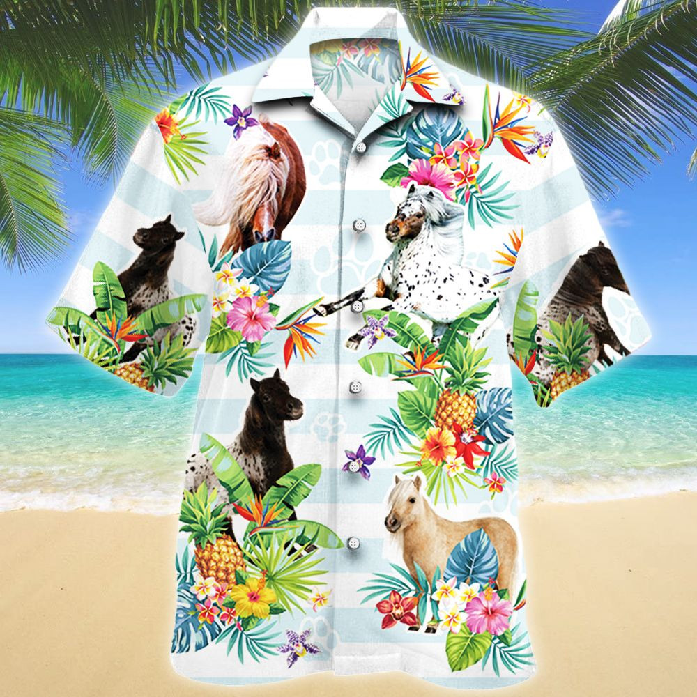 Miniature Horse Tropical Flower Hawaiian Shirt Ha56760