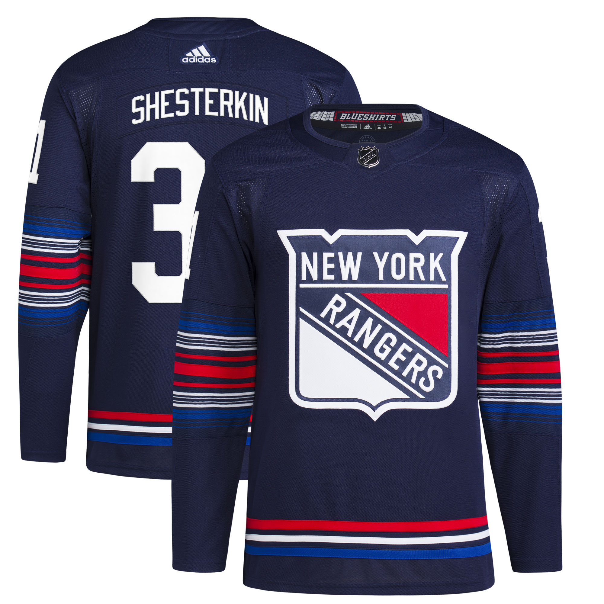 Men's New York Rangers Igor Shesterkin adidas Navy Alternate Authentic Primegreen Player Jersey