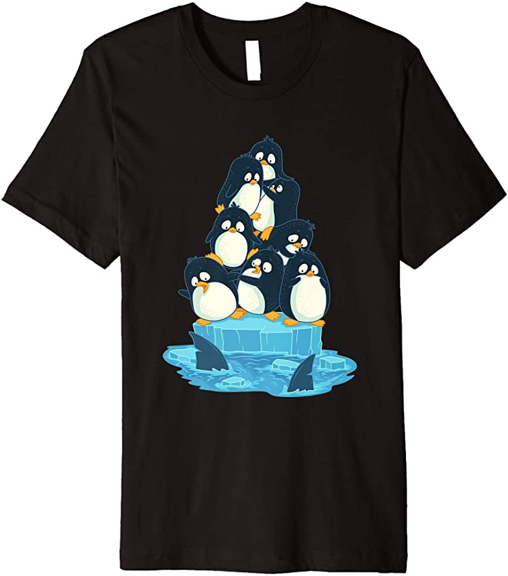 Save the Arctic Penguins and Sharks Global Warming Awareness Premium T-Shirt