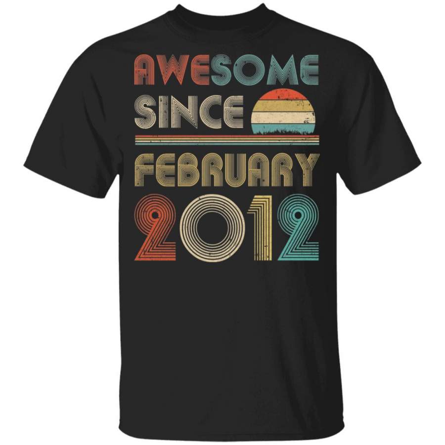 Awesome Since February 2012 Vintage 8th Birthday Gifts Youth T-shirt