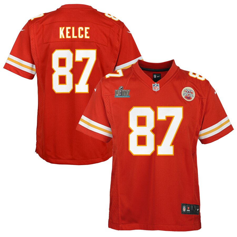 Travis Kelce Kansas City Chiefs Nike Youth Super Bowl Liv Game Jersey – Red