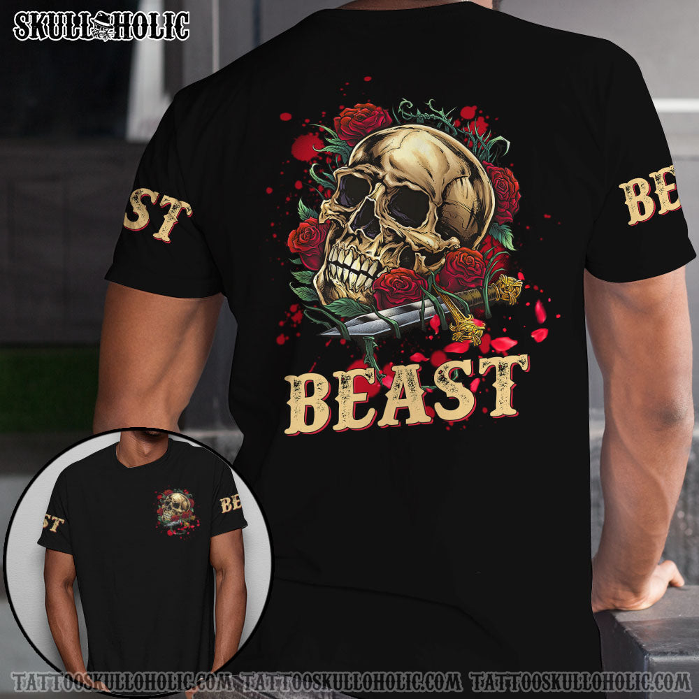 Couple Beast Beauty Skull Rose All Over Print – Tlnx0401224Ha