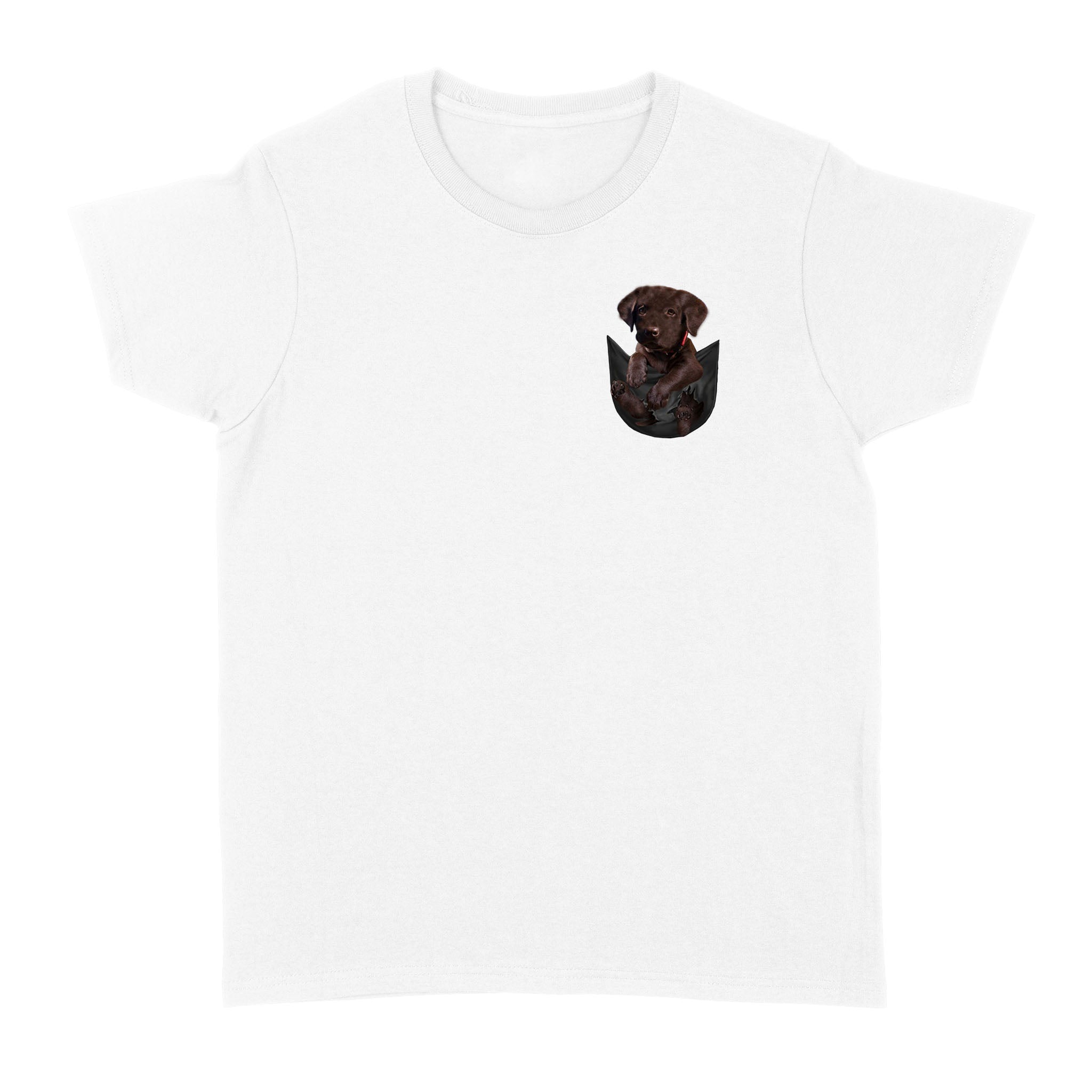 Dog Lover Chocolate Labrador Puppy In Pocket – Standard Women’s T-shirt