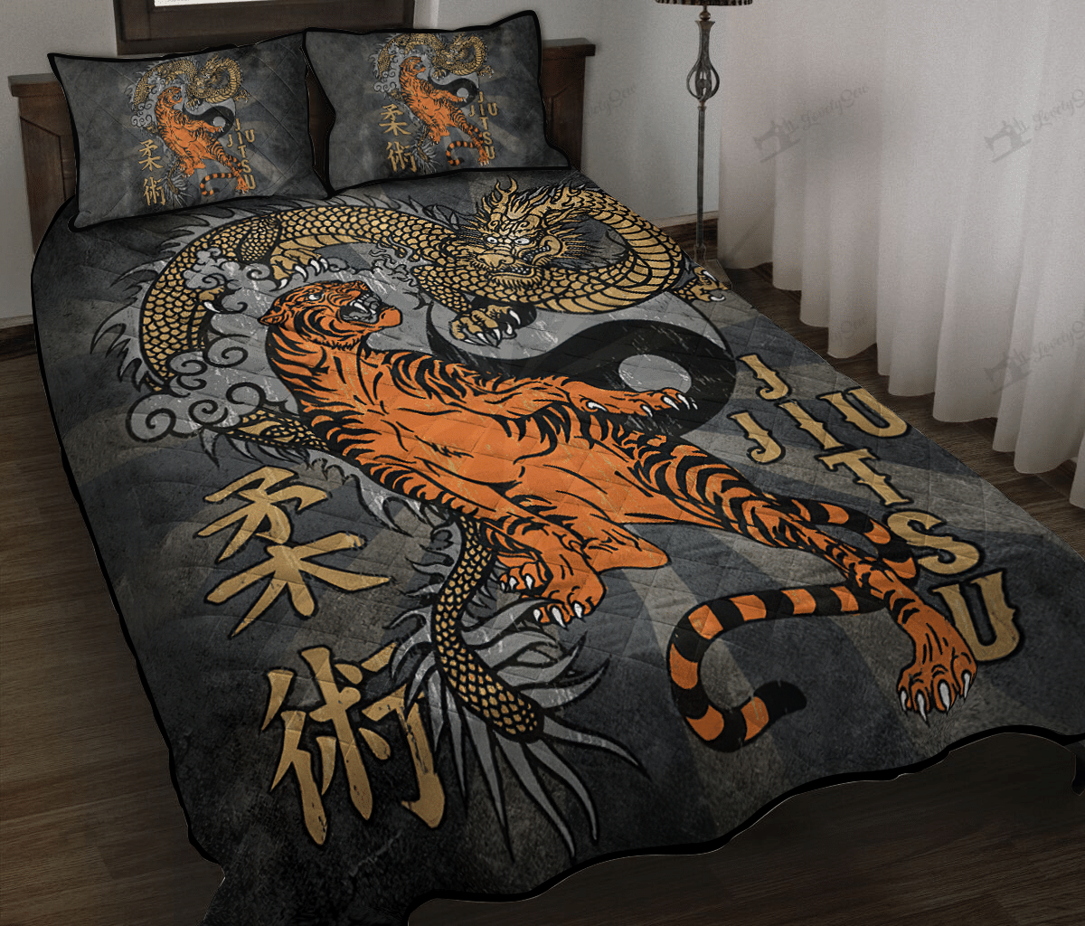 Jiu Jitsu Tiger and Dragon Quilt Bed Set & Quilt Blanket BIE20121901-BIQ20121901