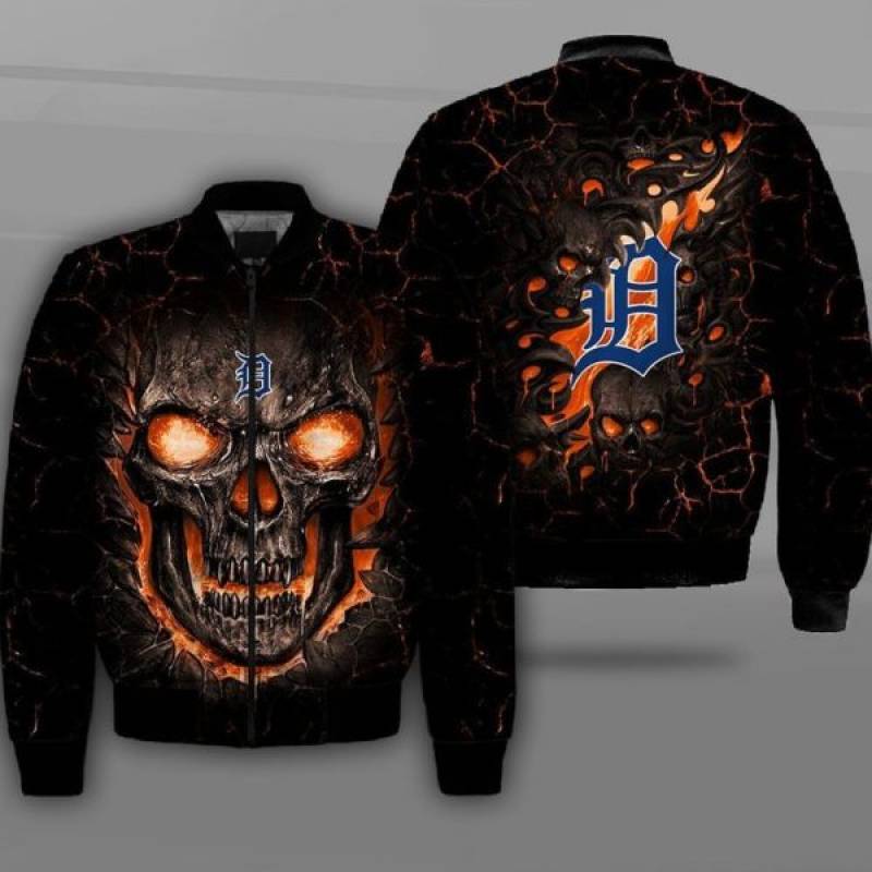 Detroit tigers lava skull all over printed shirt – maria